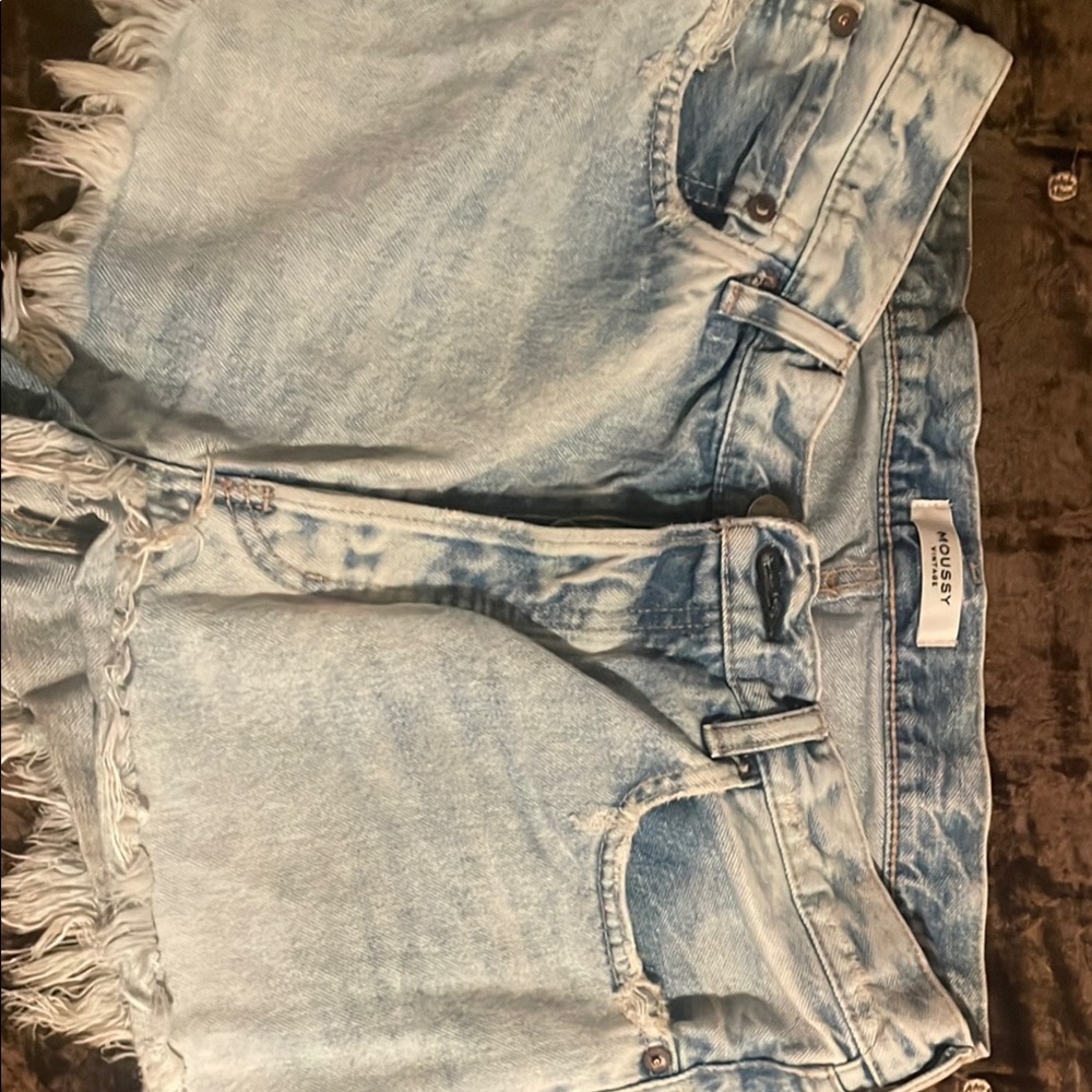Moussy Light Blue Denim Shorts